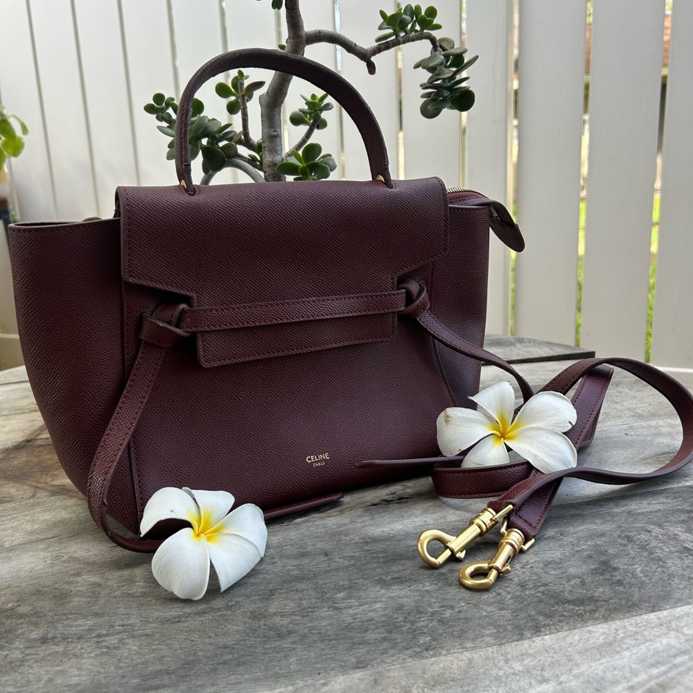 Authentic Celine Grained Calf Skin Mini Belt Tote… - image 2